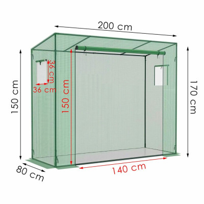 Zahradní foliovník 2x0,8x1,7 m SPRINGOS GT0006