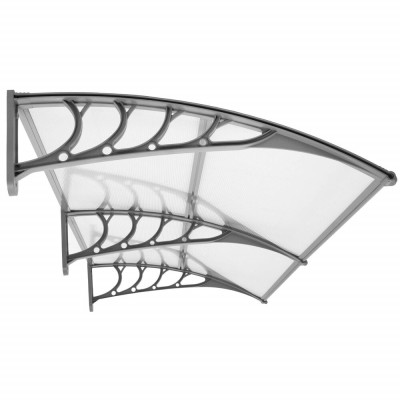 Vchodová stříška 200x95 cm SPRINGOS POLYROOF šedátransparentní