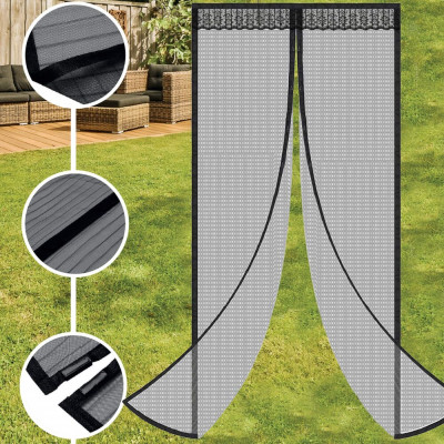 Síť proti hmyzu do dveří 100x210 cm SPRINGOS HA7471 černá