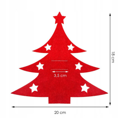 Vánoční prostírání na příbory Stromek, červené, sada 2ks