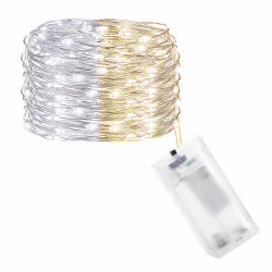 LED řetěz Nano Duo - 2m, 20LED, 2xAA, bílážlutá