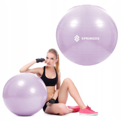 Gymnastický míč 65 cm + pumpička SPRINGOS DYNAMIC fialový