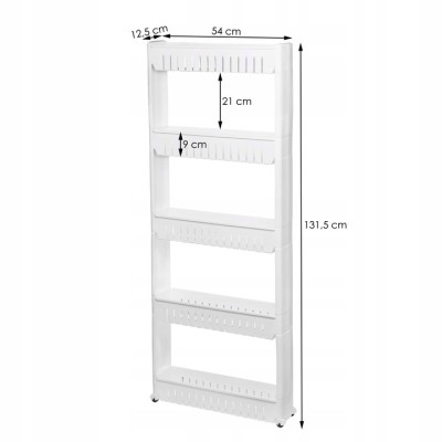 Skříňka na kolečkách 5 polic SPRINGOS HA1012 bílá