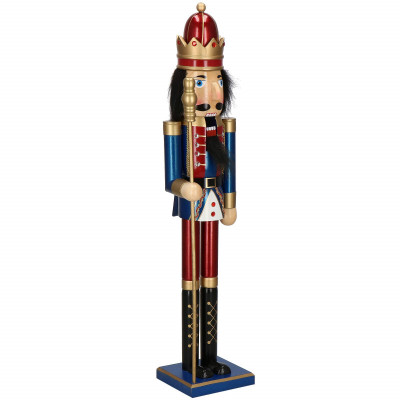 Louskáček - Král s žezlem 90 cm, modro-červený