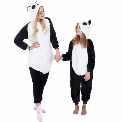 Pyžamo Kigurumi Panda černo-bílé, vel. 125-140 cm SPRINGOS