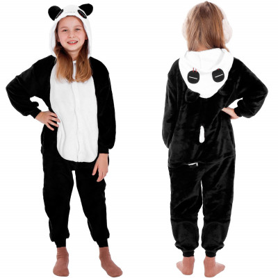 Pyžamo Kigurumi Panda černo-bílé, vel. 125-140 cm SPRINGOS